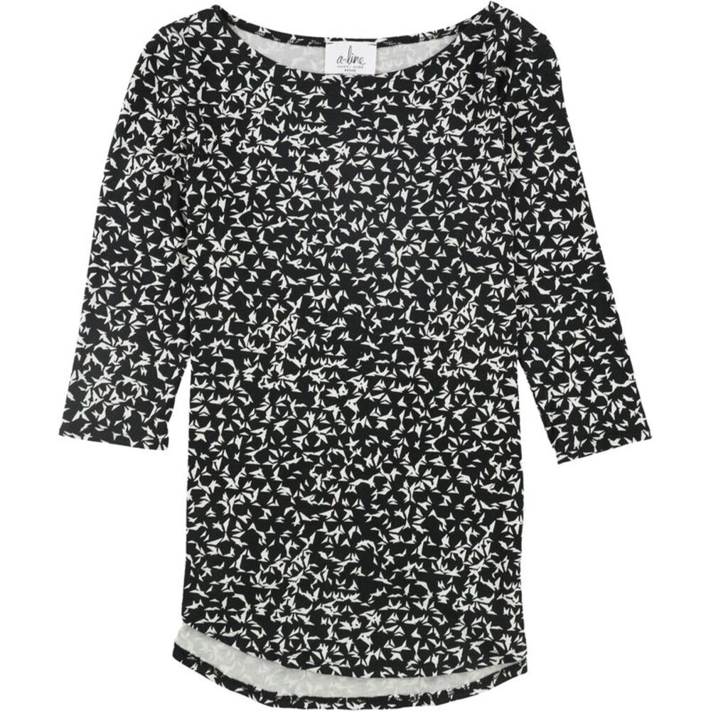 A-Line Womens Petite 3/4 Sleeve Trapeze Shell Blouse, NWT